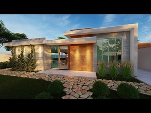 CASA EM L COM BLOCO DE CONCRETO APARENTE COM 3 SUITES ( P - 096 )