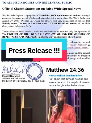 Clarifying Prophet Dr. Owuor's August 2025 Statement