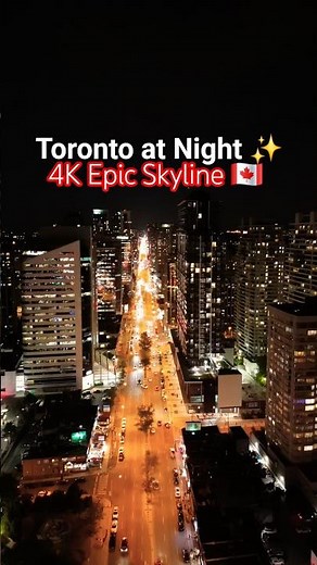 Stunning City Lights from Above | Toronto Skyline 4K Drone 🇨🇦