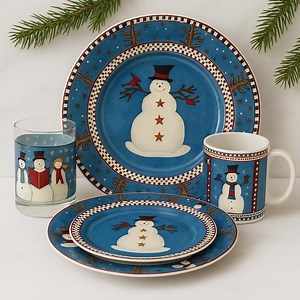 Debbie Mumm Snowman Christmas Dinnerware (vintage, Boxed) - Etsy