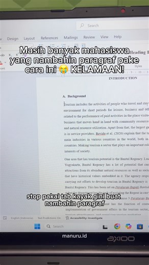 Daripada pake tab buat nambahin paragraf, mending pake cara ini biar lebih cepet 🤯 ----- ‼️Yang mau dokumennya bebas dari AI detector bisa komen "CEK AI" yaa 🖥️ ‼️ Bisa juga kalo mau cek drillbit biar lebih akurat, komen "DRILLBIT" nanti aku kasih infonya via dm 📊 ‼️ Yang mau 999 template ppt animasi siap pakai juga bisa komen "TEMPALTE" 📚 ‼️ Yang mau cek plagiasi aman no repository juga bisa komen "CEK PLAGIASI" yaa 📈 ‼️ Yang mau dibantu parafrase manual juga bisa banget, langsung aja kome