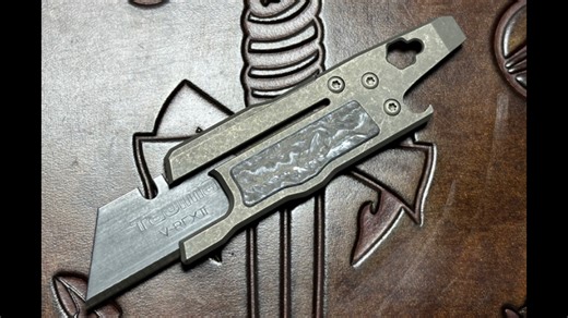 EDC绝佳好物，全球限量仅25只！Rexford Knives Rut R5美工刀&撬棍，Recon1网站乐透版，白色CarboTi贴片镶嵌