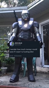 15K views · 234 reactions | Fully functional airsoft suit. Sure, the 3D printed Ironman look better but I have 3 mounted AEGs #airsoft #marvel #warmachine #ironman #cosplay | Tired Craftsman | Facebook