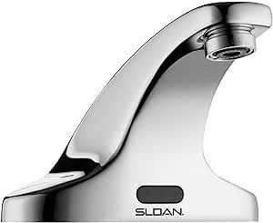 Sloan SF-2300 Sensor Activated Touch-Free Faucet, Commercial Grade with Mounting Hardware - 0.5 GPM Hardwired-Powered Deck-Mounted Mid Body, Polished Chrome Finish, 3362116