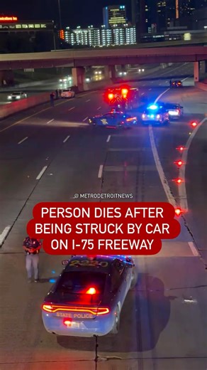 FREEWAY CLOSED 🚨: Parts of I-75 in Detroit is shut down following a fatal pedestrian crash. Read more: themetrodetroitnews.com/person-dies-after-being-struck-by-car-on-i-75-freeway | Metro Detroit News