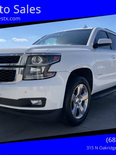 ONLY $19,999!!! 2019 Chevy Tahoe featuring the Luxury Package! CARFAX NO ACCIDENTS!!! Carfax Great Value! Schedule a test drive while you can! This 2019 Chevrolet Tahoe LT just hit the lot and will move quickly! Act fast!! We’re available for a test drive today! Good... Bad... No Credit... We Can Help You! Call us today to find your next car at Crest Auto Sales! 682 262-4882 You could be the new owner of this 2019 Chevrolet Tahoe LT featuring the Luxury Package with only 124k miles! Featuring: *