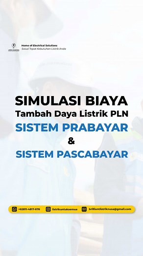 Mau tambah daya listrik PLN tapi bingung rincian biayanya? Cek dulu simulasinya berikut ini biar kamu bisa atur budgetmu Tambah daya listrik PLN diperlukan agar aktivitas di rumah makin lancar tanpa drama listrik jeglek pas lagi butuh-butuhnya! ️ Agar alokasi dana kamu pas, perhatikan perbedaan dua kategori ini: Sistem Prabayar (Token): Lebih simpel, kamu hanya perlu membayar Biaya Penyambungan (BP) saja. Sistem Pascabayar (Tagihan Bulana), Terdiri dari Biaya Penyambungan (BP) dan Uang Jaminan L