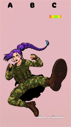 Jinu is blending K-pop choreography with military-style dance trends, adopting a Demon Hunter.