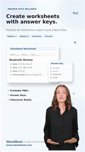 Create Worksheets with Answer Keys #mathteachers #mathworksheets