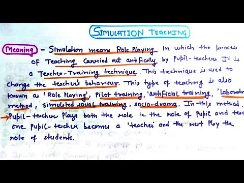 simulation Teaching / learning & Teaching / For all teaching exams
