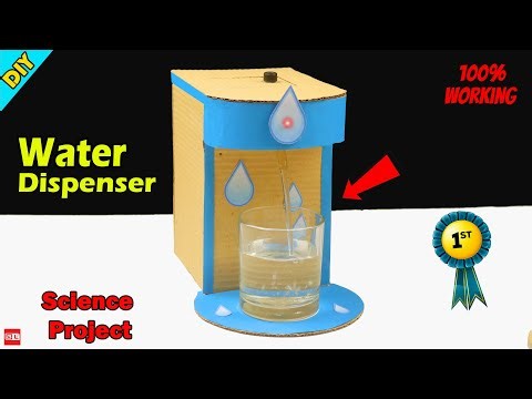 How to Make Automatic Water Dispenser Machine From Cardboard | Easy Science Exhibition Project