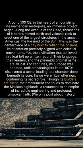 The builders of the Pyramid of the Sun vanished but their colossal monument remains. #history #ancient #archaeology | Mysteries Knowledge