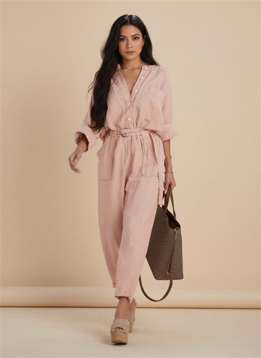 Linen Jumpsuit Women, Button up Belted Romper, Minimalist One Piece Outfit, Casual Summer Linen Jumpsuit Outfit - Etsy