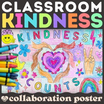 Be Kind Collaborative Poster | Kindness Activity & Classroom Community BTS Mural