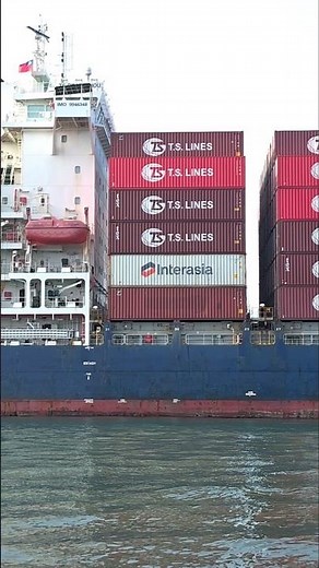 滿滿貨櫃 德翔海運 TS GUANGZHOU🚢穿裙裙拍船船