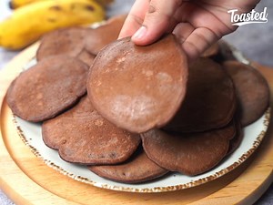 10K views · 83 reactions | The best Chocolate pancake recipe I've ever had! Easy and delicious #pancakes ##chocolate | Toasted | Facebook