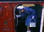 Queen arrives by helicopter for Northern Ireland tour in 1977