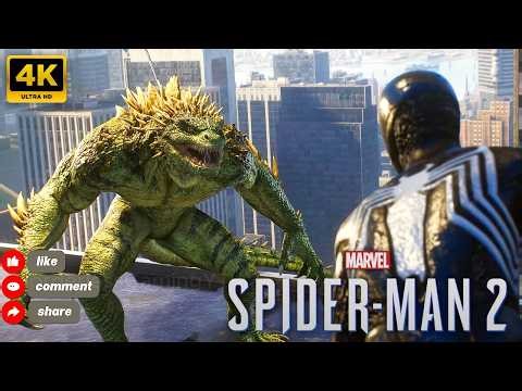 Spider-Man vs Lizard Boss Fight | Symbiote Suit #spiderman2 #spiderman2gameplay