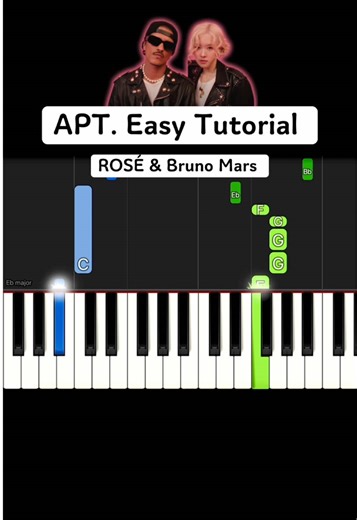 Easy APT Piano Tutorial with ROSÉ and Bruno Mars