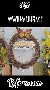 8K views · 72 reactions | Bring whimsical charm and vibrant color to your home with the Butterfly Crossing Wreath Kit! ✨ This gorgeous design is packed with lush florals, flowing greenery, and a beautiful butterfly accent, making it the perfect spring and summer decor piece for your front door or wall!  Get your kit & supply list here:  https://www.keleas.com/product/butterfly-crossing-wreath-kit/ | Kelea's | Facebook
