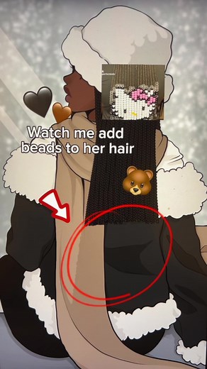 #stitch with @Paris Hawkins Beaded braids are such a vibe and @Breanna Chambers took inspiration to create a teddy version of the iconic Hello Kitty beaded braid look! #brushbyvegalia #beadedbraid #digitalart