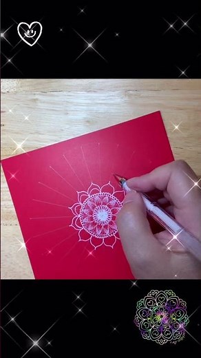Mandala art * Only white on red paper 🌸 Easy patterns, how to draw, ideas, mandala art
