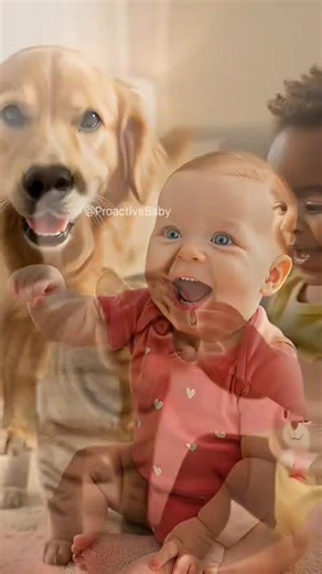 Baby's Cute Interaction with Pets