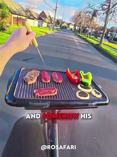 He Cooked Breakfast While Riding to Work 😭🍳