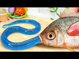 Easy Fish Cooking 🐟 Cooking Miniature Japanese Eel Rice and Mini Fish Cake with Clover Mini Kitchen