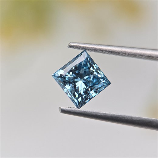 Blue Princess Cut Lab Grown Diamond / VS SI1 Clarity Loose Diamond / Lab Created Diamond for Engagement Ring / Eco Friendly Diamond for Her - Etsy