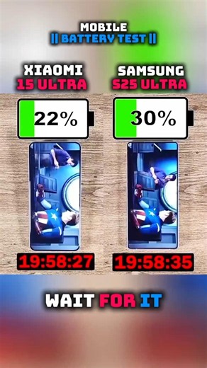 😱⚡SAMSUNG S25 ULTRA VS XIAOMI 15 ULTRA BATTERY TEST!!