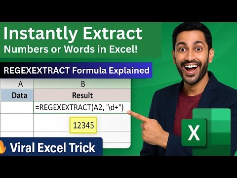 REGEXEXTRACT Excel Trick – Pull Numbers & Text Like a Pro! #REGEXEXTRACT #DataCleaning | (No VBA!)