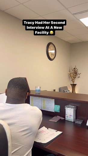 Tracy Had Her Second Interview At A New Facility 😂 @demarcusadkins #onbiggrits #comedy #explorepage #explorepage✨ #cnahumor #nursehumor | Entertainer Floss The Mack