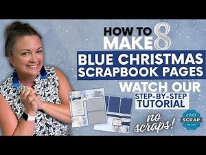 🎄 Blue Christmas Scrapbook Page Kit Workshop| Create 8 Stunning 12x12 Pages! 🎨