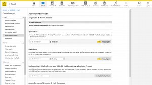 Standardadresse festlegen