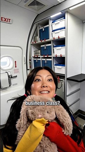 Kid knows how to get a FREE upgrade to business class on a plane