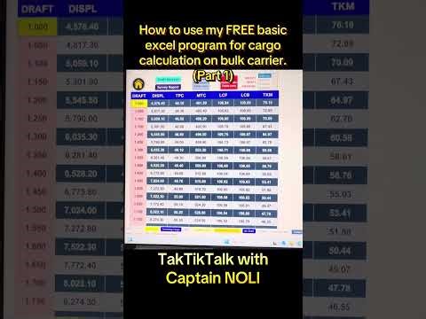 How to use my FREE excel program on bulk carrier cargo calculation?