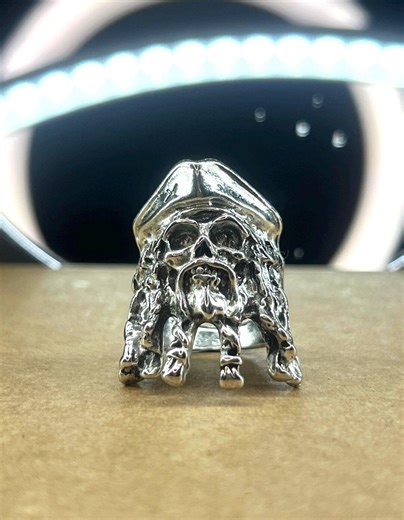 Sterling Silver Pirate Skull Ring, Gothic Nautical Jewelry, Size 9 - Etsy
