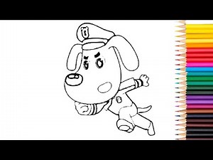 Drawing a Cute Police Dog (Labrador) for Kids | Step by Step