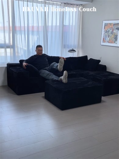 A bonelesscouch paired with an ottoman is its ultimate and complete form.##viral #couch #Bonelesscouch #tiktokshop #fyp #ottoman