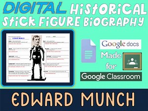 EDWARD MUNCH Digital Historical Stick Figure Biography (MINI BIOS)