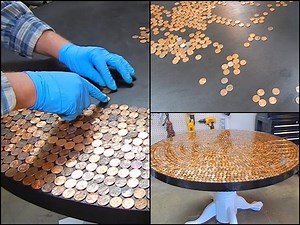 How to create an incredible penny table top - Home and Gardening Ideas