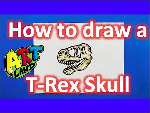 How to draw a T-Rex Skull