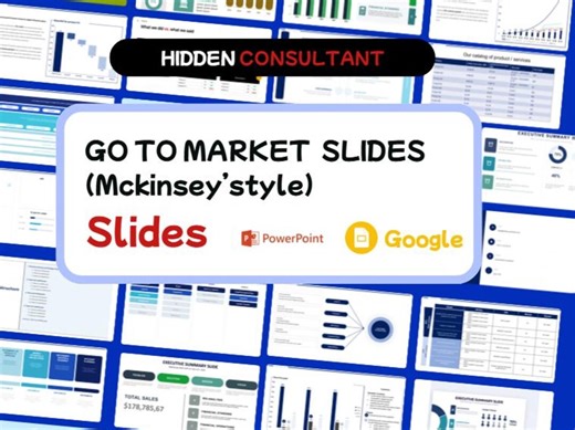 Go to Market Strategy Template | Google Slides & Powerpoint | Mckinsey Style Pitch Deck | Business Presentation | Startup GTM Plan - Etsy