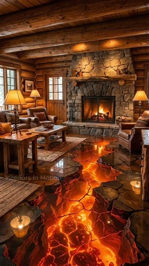 Title: Unreal Glass Floor Cabin Timelapse 🔥🏡