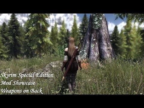 Skyrim SE - Mod: Weapons on Back (One Hand Swords & Daggers, with animations)