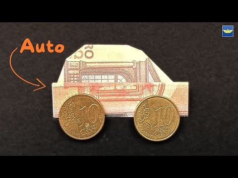 AUTO aus Geld falten, Geldschein falten Auto, Geldgeschenk zum Führerschein, Origami Geld Auto