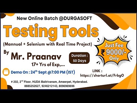 TESTING TOOLS Online Training @ DURGASOFT