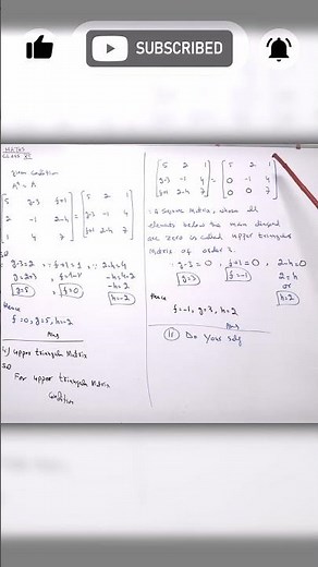 Upper Triangular Matrix | Easy Method to Find Unknowns | Maths Class 11