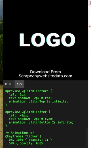 Glitched Logo Animation CSS Shorts ASMR | Satisfying Coding Animation
